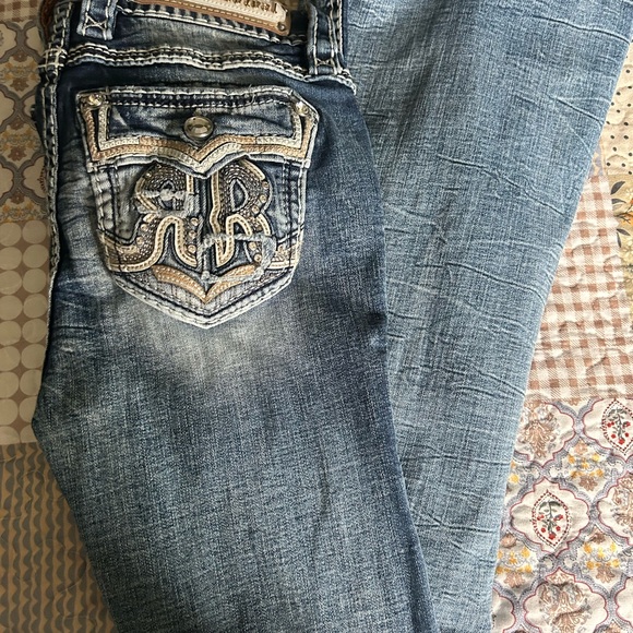 Rock Revival Faded Blue Flare Jeans - Picture 6 of 10
